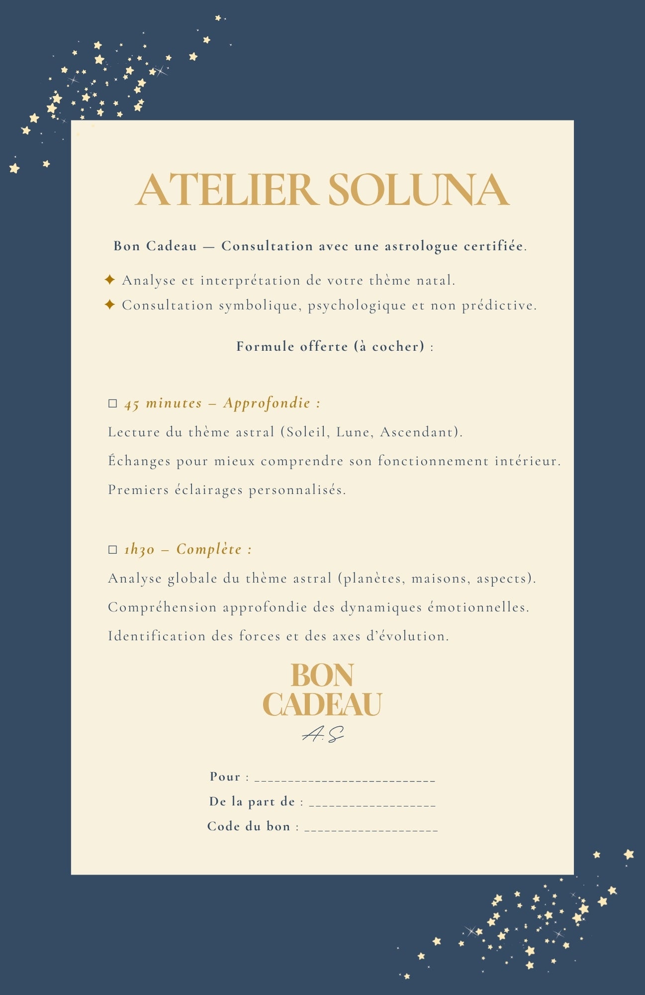 Bon cadeau — Consultation astrologique